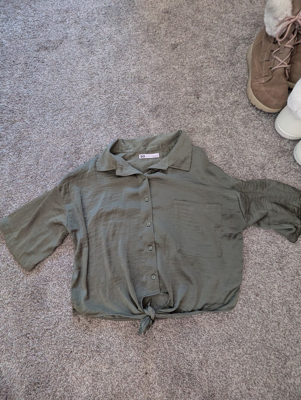 SO Button Front Shirt With Tie